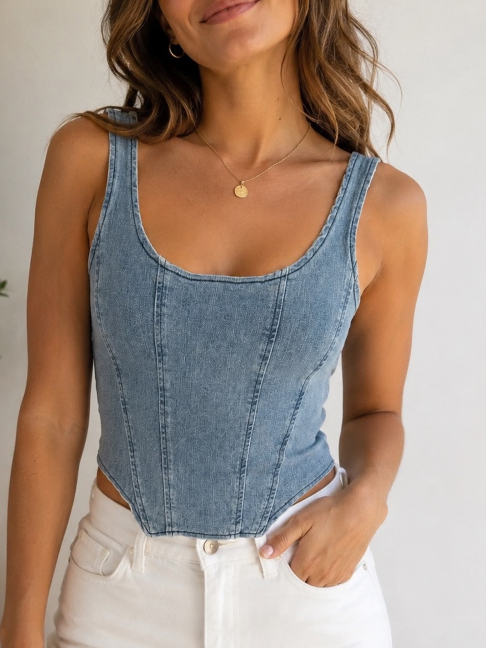 SHEIN Blue Denim Tank
